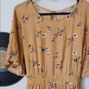 yellow floral romper